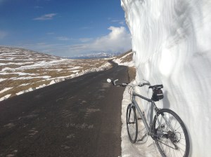 Snow drifts and views at 13,000 feet