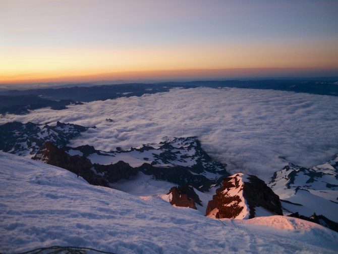 The sunrise from Rainier was hands down one of the coolest experiences of my life