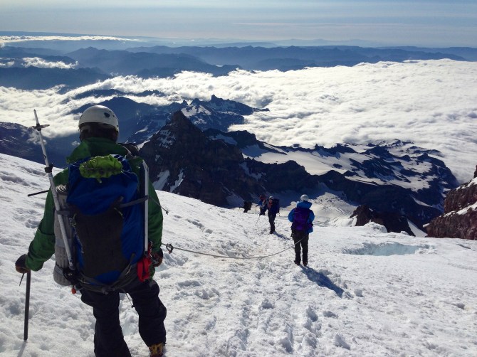Andy and team descending the emmons glacier