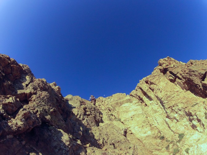 At the top of the white all