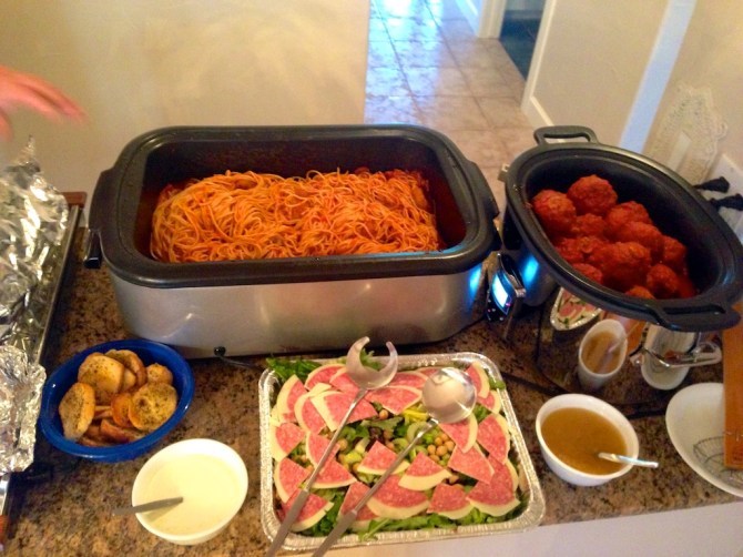 Nicoles parents were kind enough to have us over for a spaghetti dinner the night before the race.