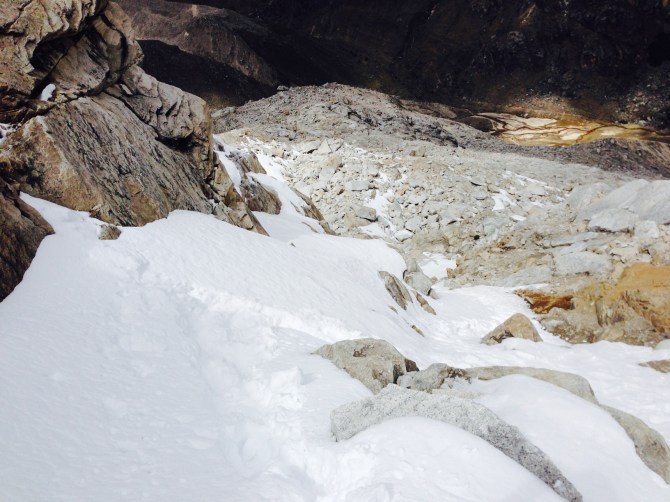 One of the gully's we used on the descent 