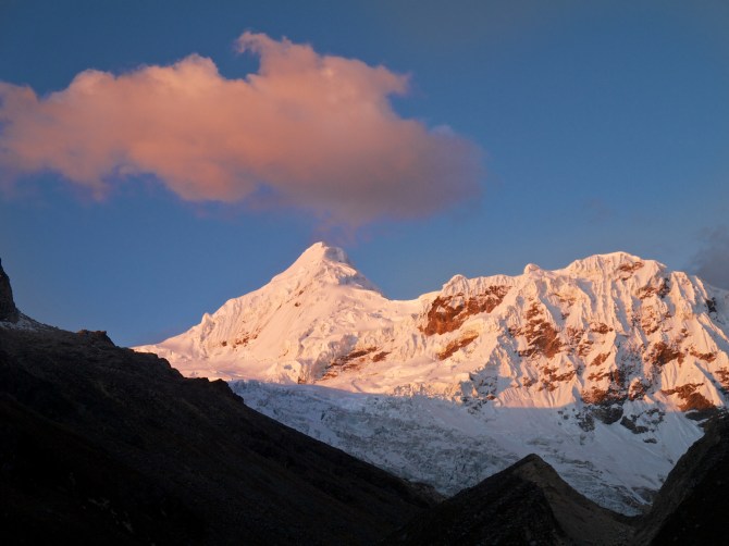 tocllaraju at sunset
